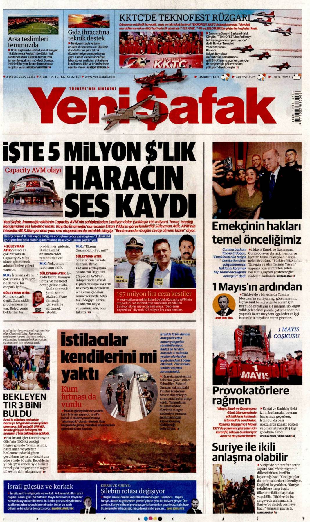 Alın terinin ve emeğin yüzyılı: 02 Mayıs 2025 Cuma gazete manşetleri 5