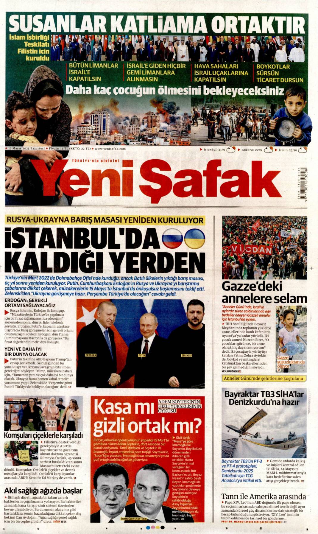 Acil çıkış İstanbul: 12 Mayıs 2025 Pazartesi gazete manşetleri 15