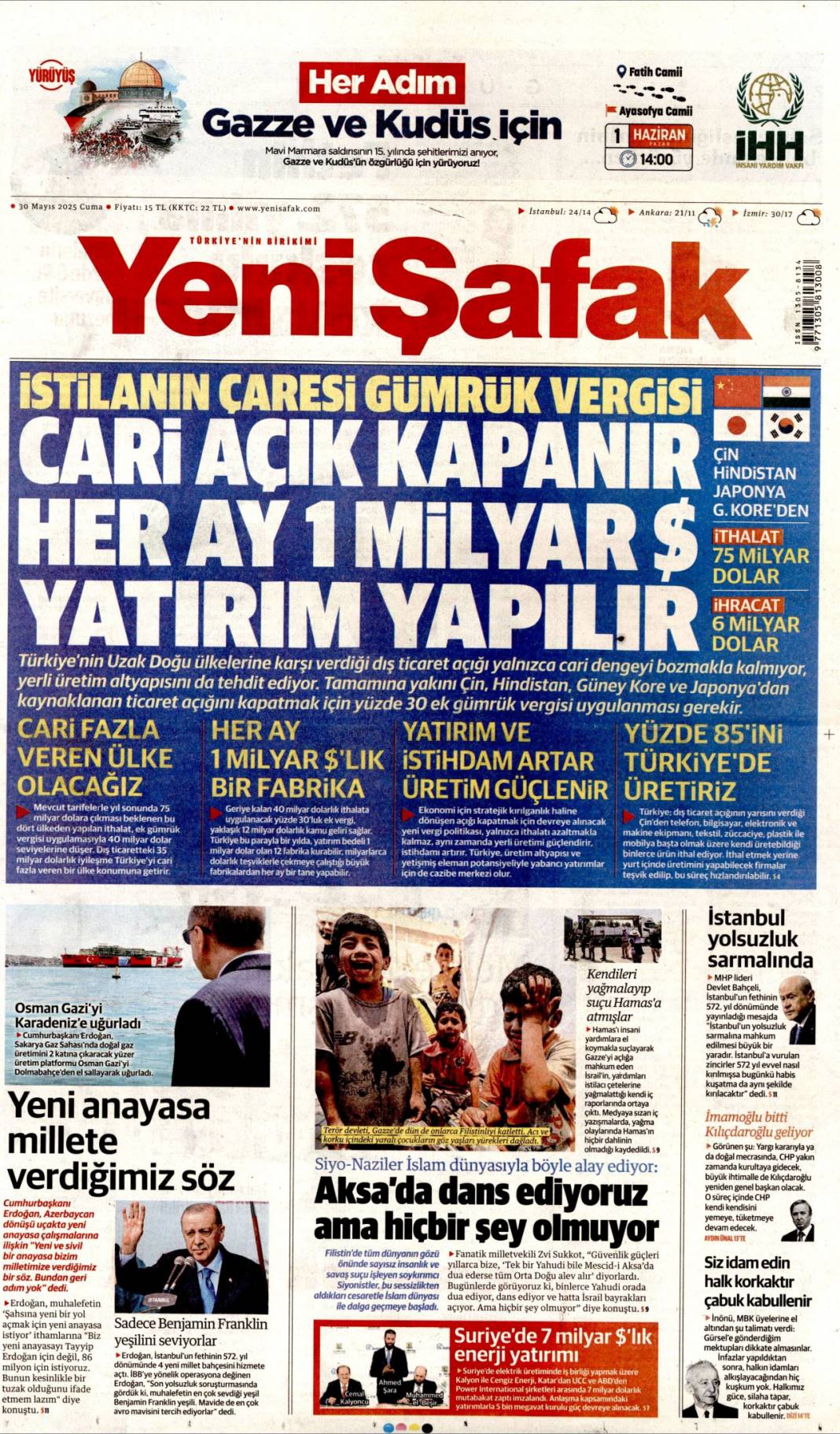 Fetih ruhu lafla değil eserlerle yaşıyor: 30 Mayıs 2025 Cuma gazete manşetleri 14