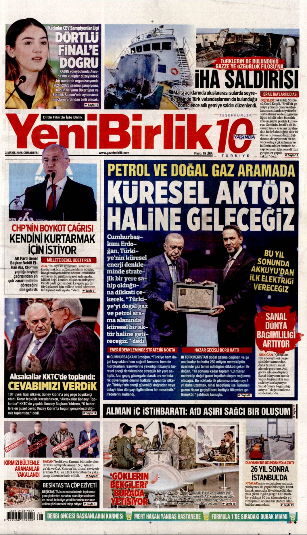 Enerjide şeytanın bacağını kırdık: 3 Mayıs 2025 Cumartesi gazete manşetleri 9