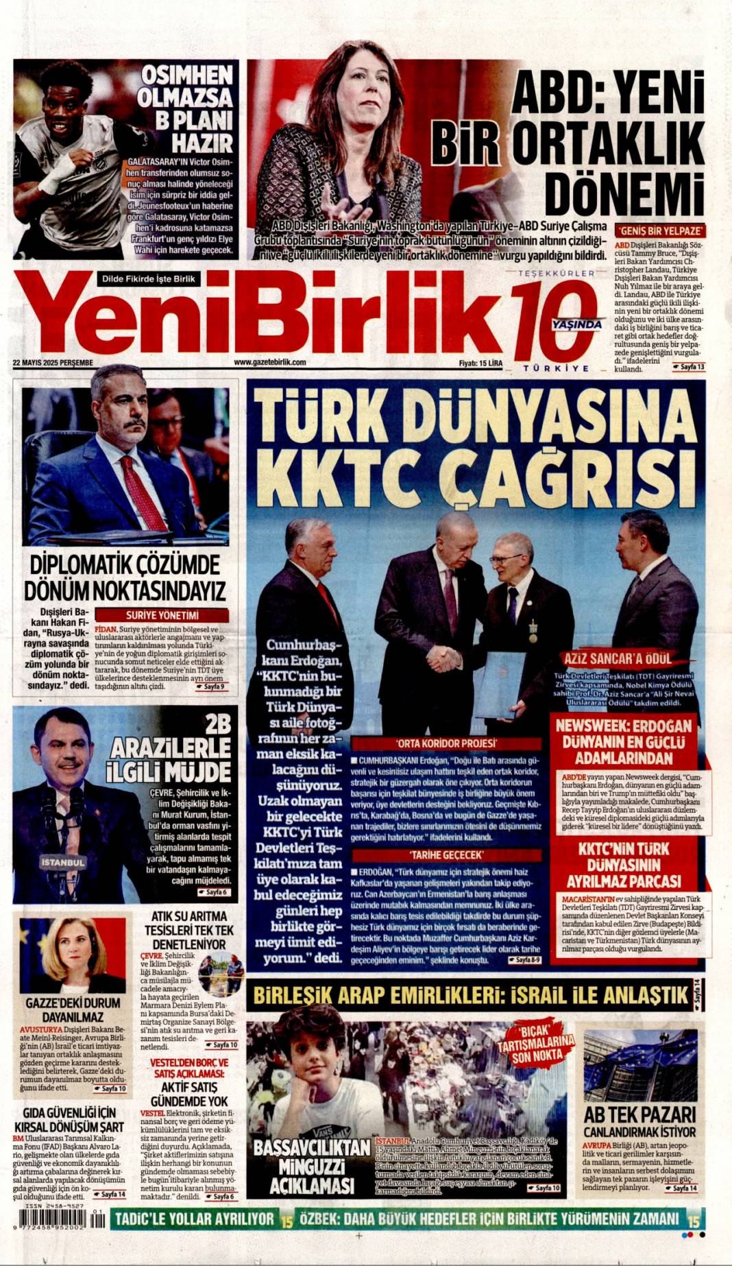 Gazze cehennemi yaşıyor: 22 mayıs 2025 Perşembe, gazete manşetleri 13