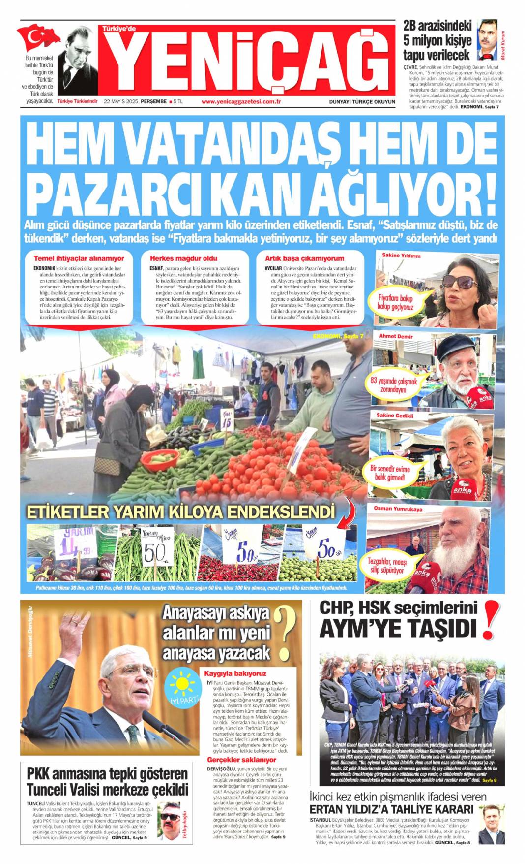 Gazze cehennemi yaşıyor: 22 mayıs 2025 Perşembe, gazete manşetleri 12