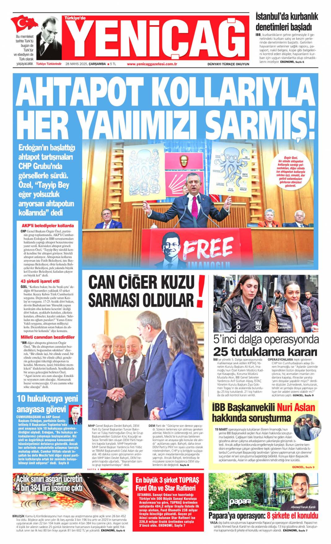 Darbe anayasasından mutlaka kurtulacağız: 28 Mayıs 2025 Çarşamba, gazete manşetleri... 15