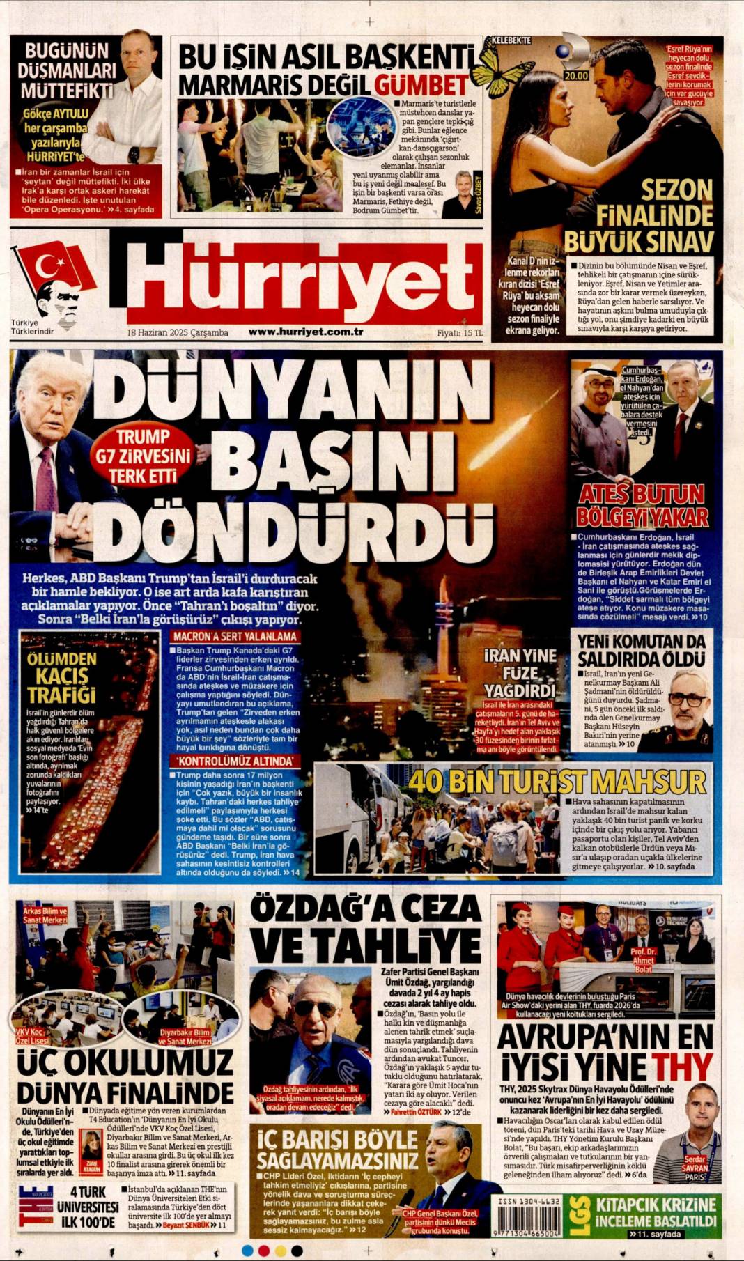 Zenginlerin hukuku! Katliamların gölgesinde toplandılar: 18 Haziran 2025 Gazete Manşetleri 2