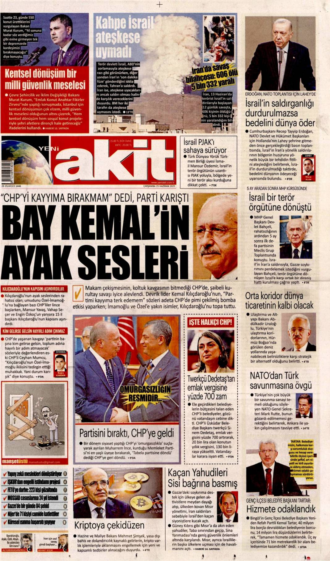 Ateşkes kalıcı olmalı! Başkan Erdoğan Trump ile görüştü: 25 Haziran 2025 gazete manşetleri 10
