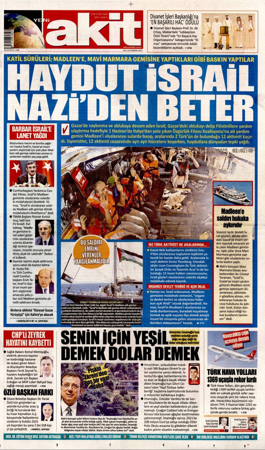 Soykırıma karşı küresel intifada: 10 Haziran 2025 gazete manşetleri 10