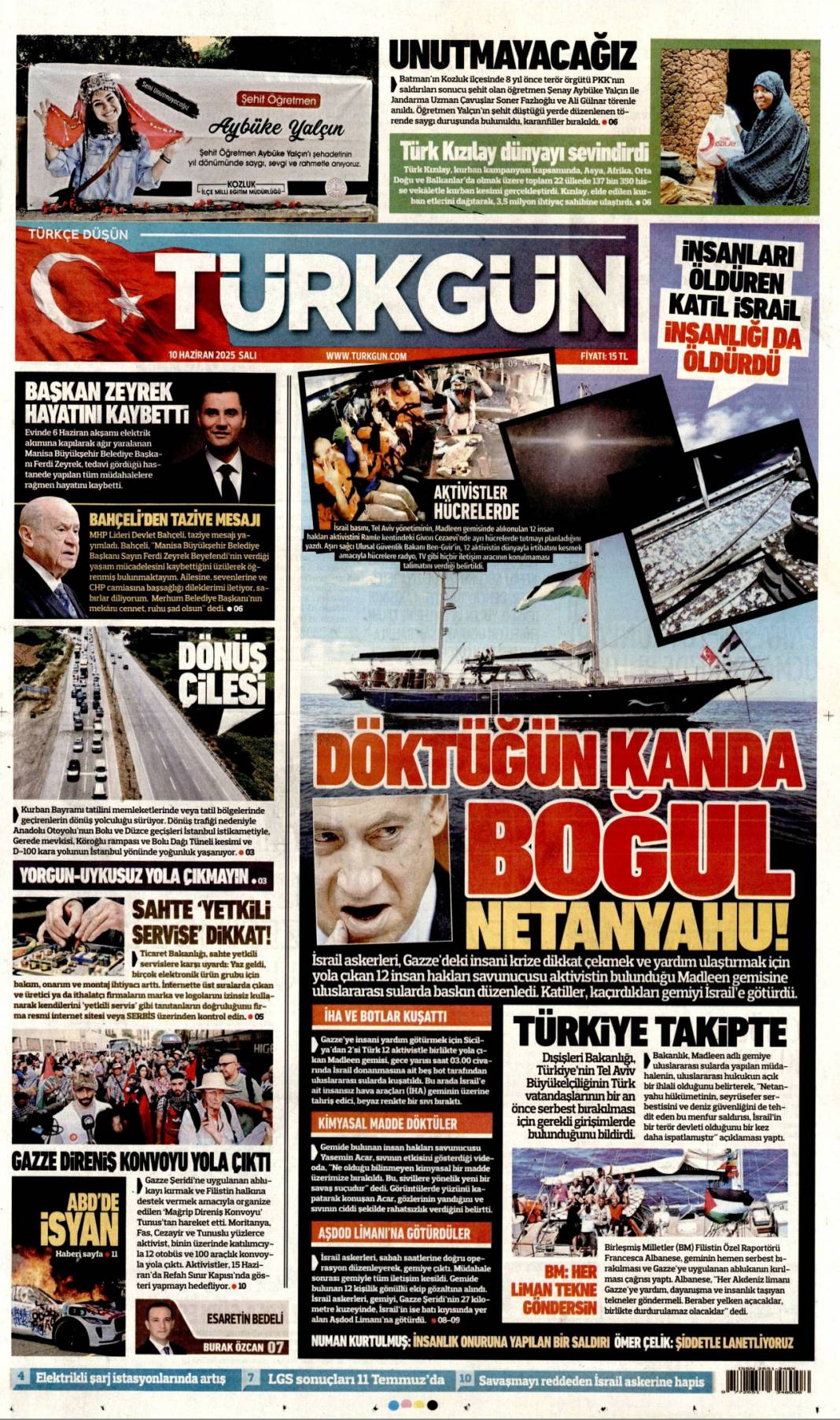 Soykırıma karşı küresel intifada: 10 Haziran 2025 gazete manşetleri 11