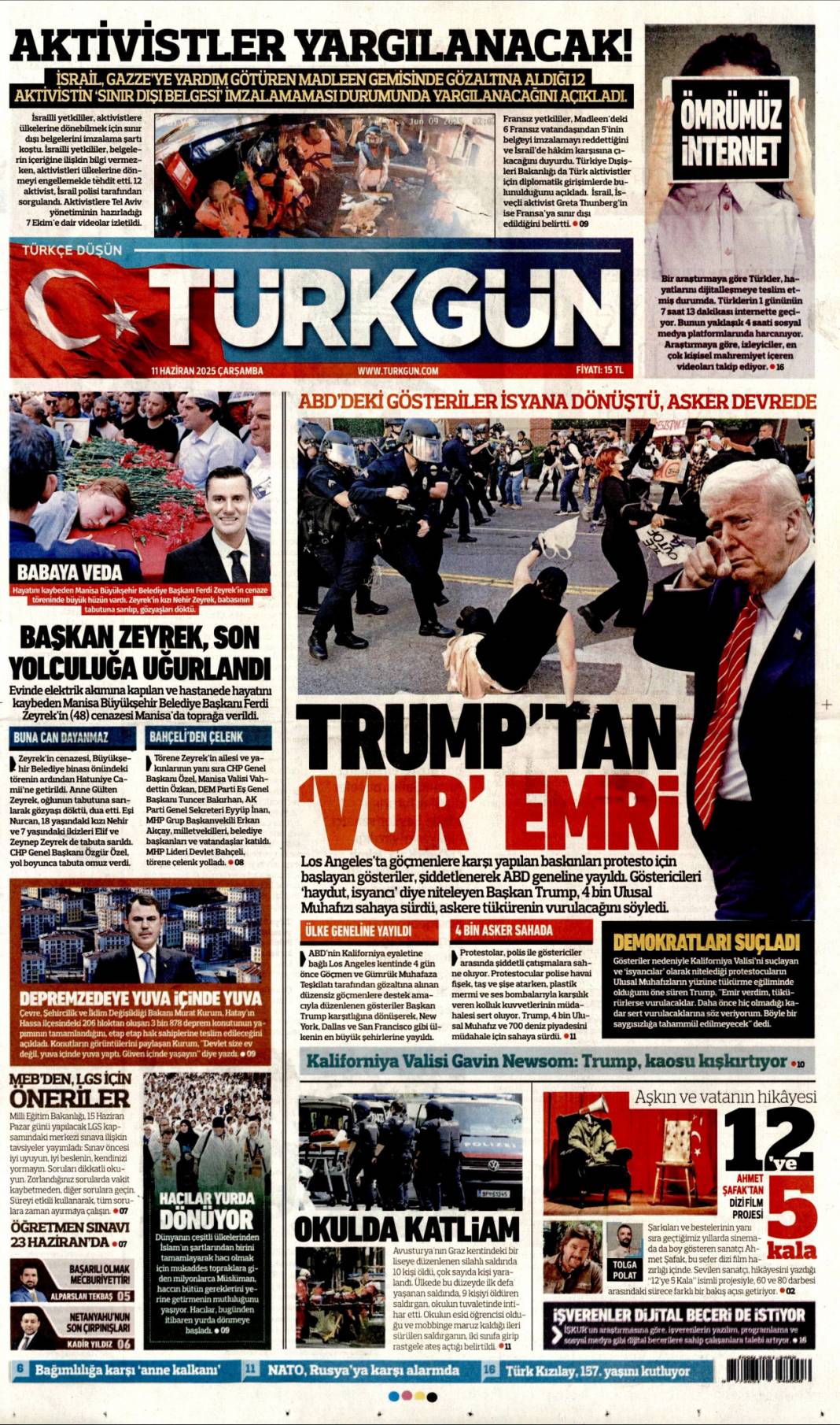 AB'ye Türk Kalkanı, Türk İHA'ları Paris'te: 11 Haziran 2025 gazete manşetleri 11
