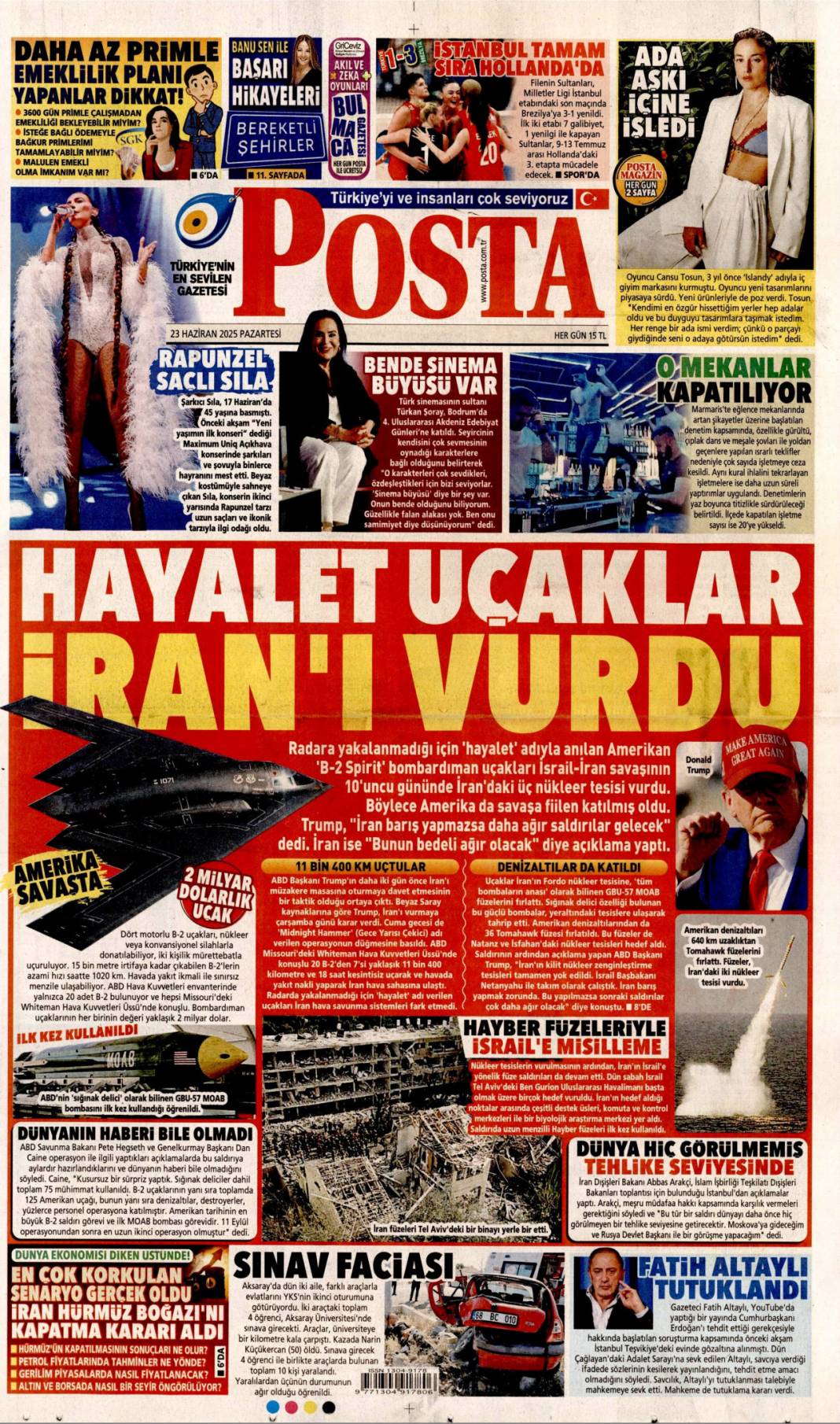 Dünya tetikte! ABD İran'ı vurdu kriz derinleşiyor: 23 Haziran 2025 gazete manşetleri 13
