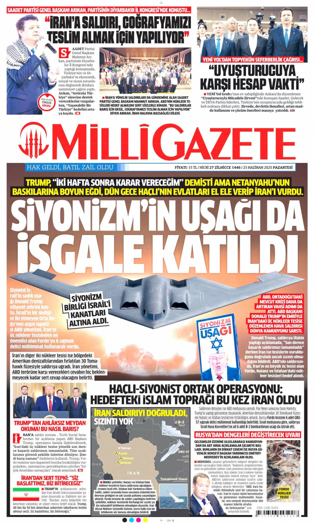 Dünya tetikte! ABD İran'ı vurdu kriz derinleşiyor: 23 Haziran 2025 gazete manşetleri 14