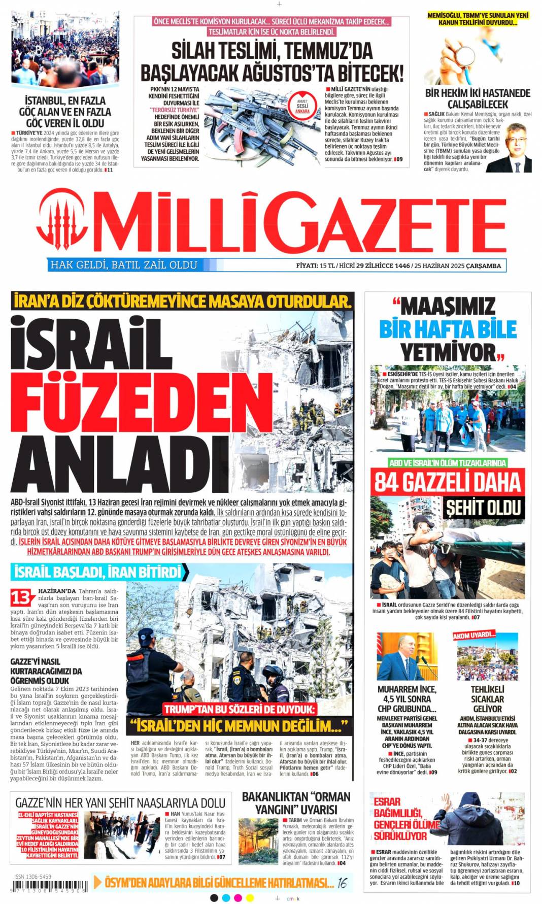 Ateşkes kalıcı olmalı! Başkan Erdoğan Trump ile görüştü: 25 Haziran 2025 gazete manşetleri 14