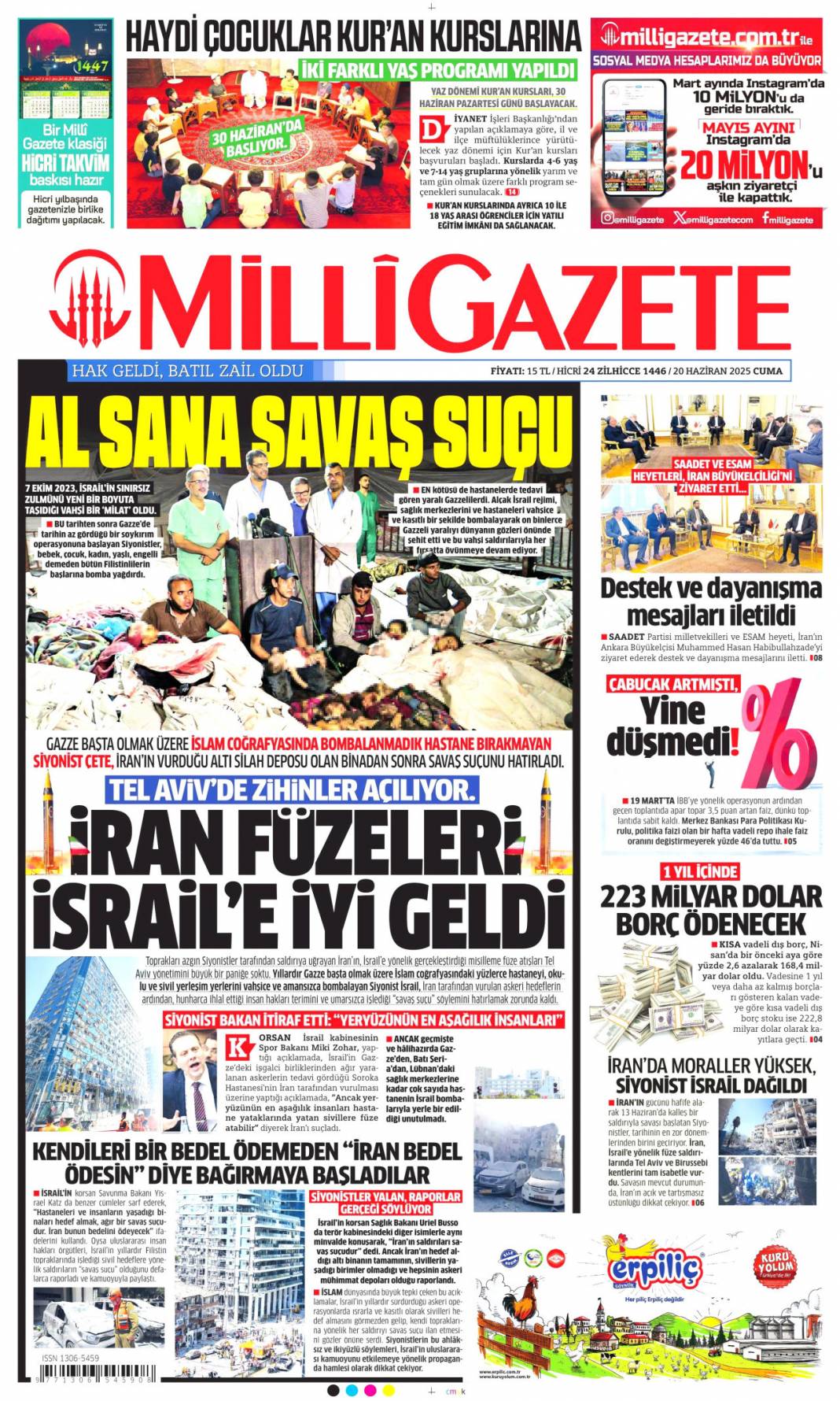 Kardeşlik mahallesi, 250 bininci konut sahibine teslim: 20 Haziran 2025 gazete manşetleri 14