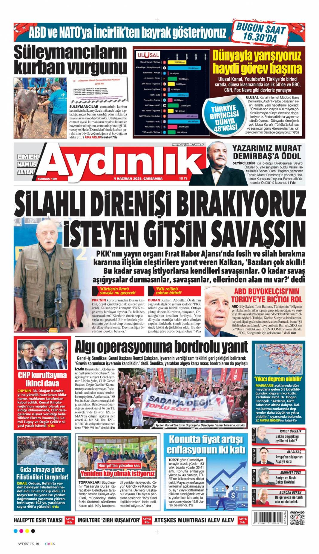 Kılıçdaroğlu geleceğine kayyum gelsin: 4 Haziran 2025 gazete manşetleri 15