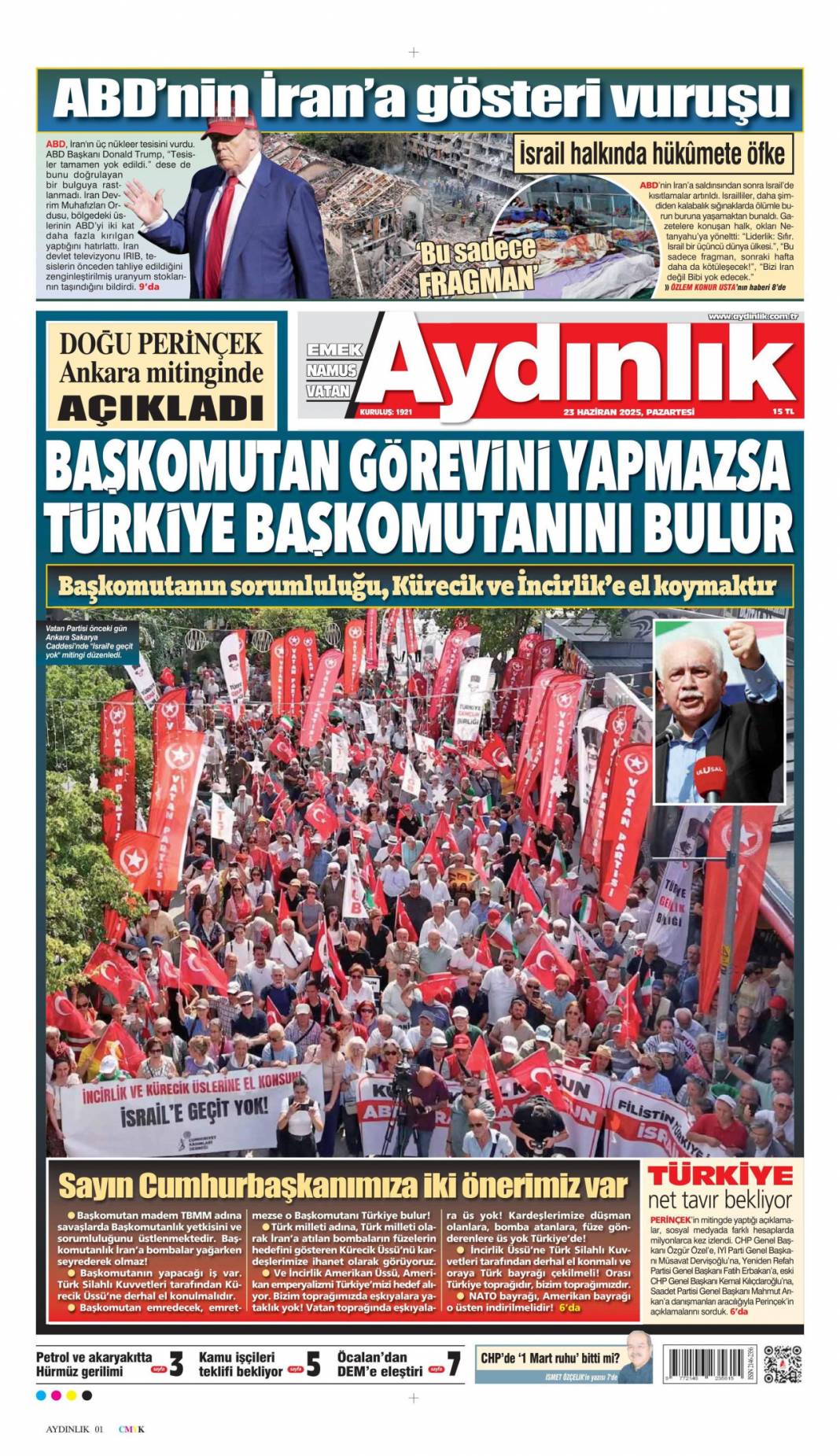 Dünya tetikte! ABD İran'ı vurdu kriz derinleşiyor: 23 Haziran 2025 gazete manşetleri 15