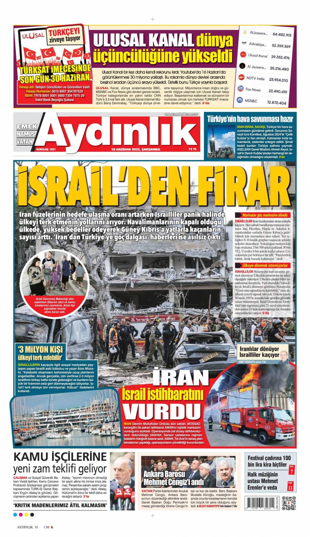 Zenginlerin hukuku! Katliamların gölgesinde toplandılar: 18 Haziran 2025 Gazete Manşetleri 15