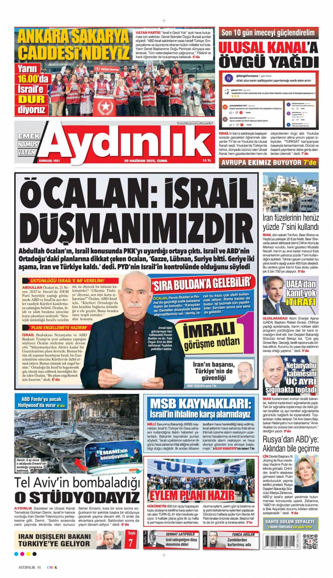 Kardeşlik mahallesi, 250 bininci konut sahibine teslim: 20 Haziran 2025 gazete manşetleri 15