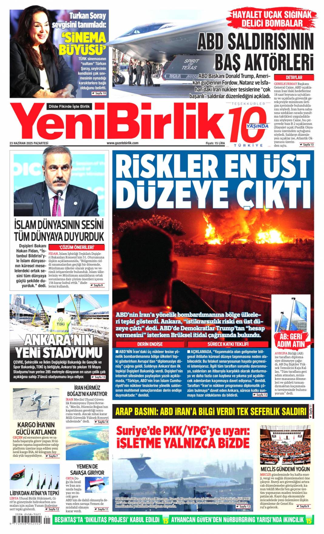 Dünya tetikte! ABD İran'ı vurdu kriz derinleşiyor: 23 Haziran 2025 gazete manşetleri 16