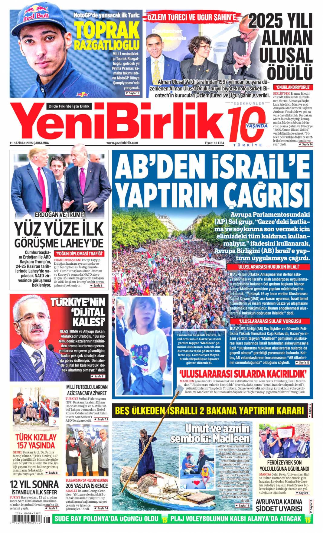 AB'ye Türk Kalkanı, Türk İHA'ları Paris'te: 11 Haziran 2025 gazete manşetleri 16