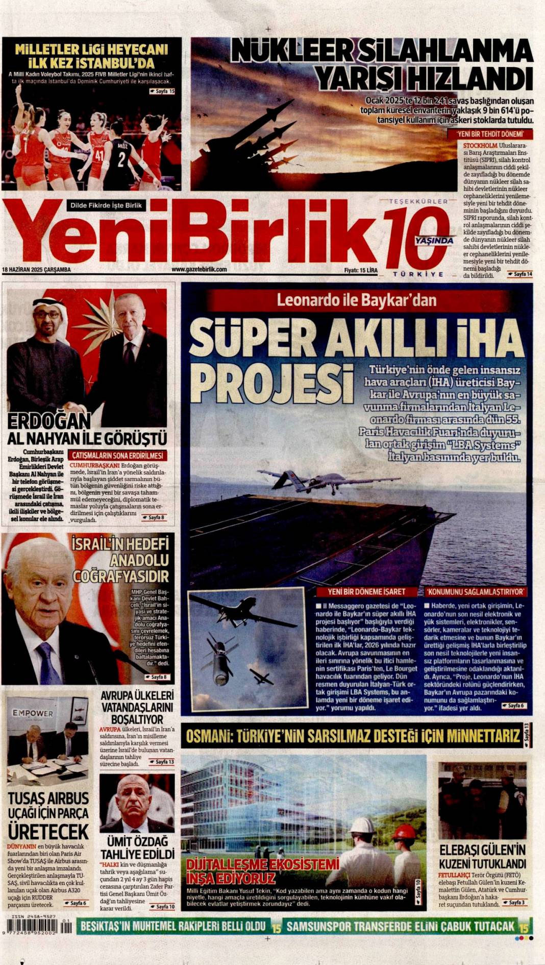 Zenginlerin hukuku! Katliamların gölgesinde toplandılar: 18 Haziran 2025 Gazete Manşetleri 16
