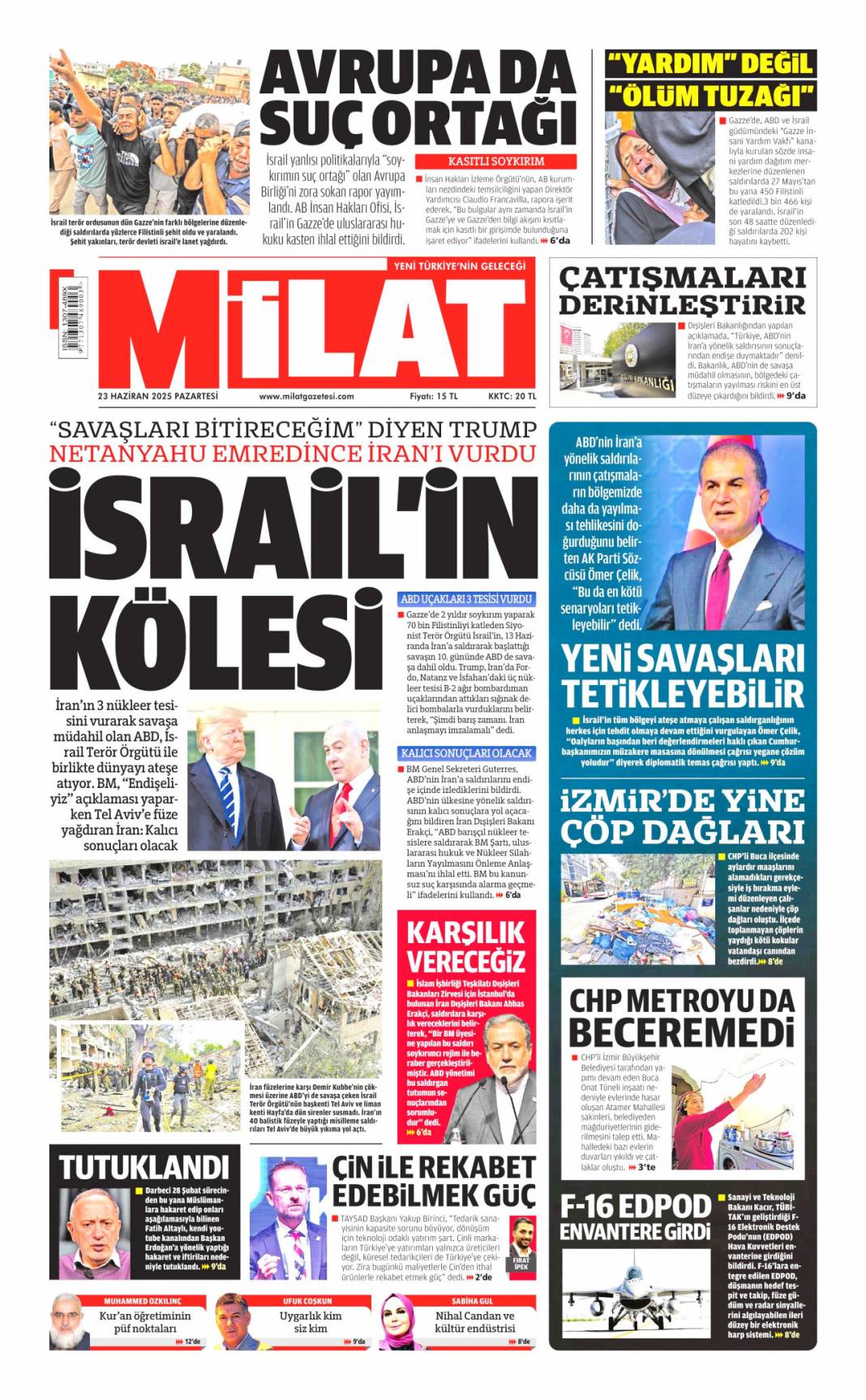 Dünya tetikte! ABD İran'ı vurdu kriz derinleşiyor: 23 Haziran 2025 gazete manşetleri 17