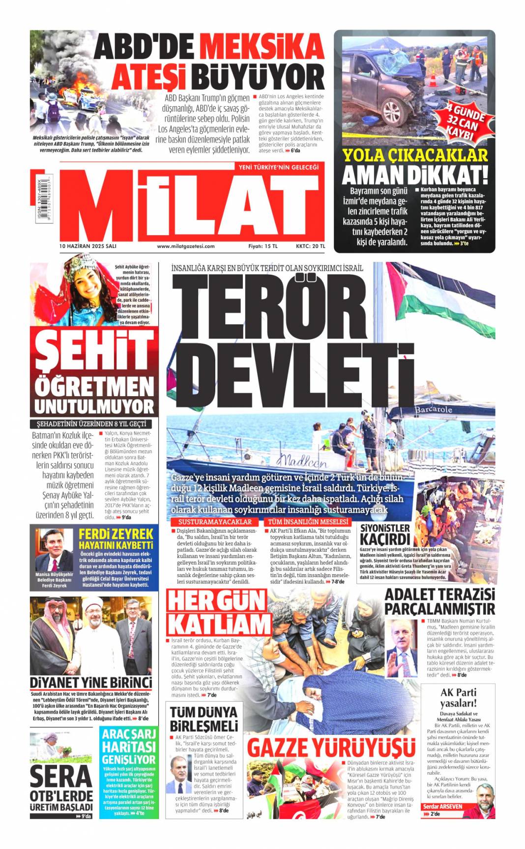 Soykırıma karşı küresel intifada: 10 Haziran 2025 gazete manşetleri 17