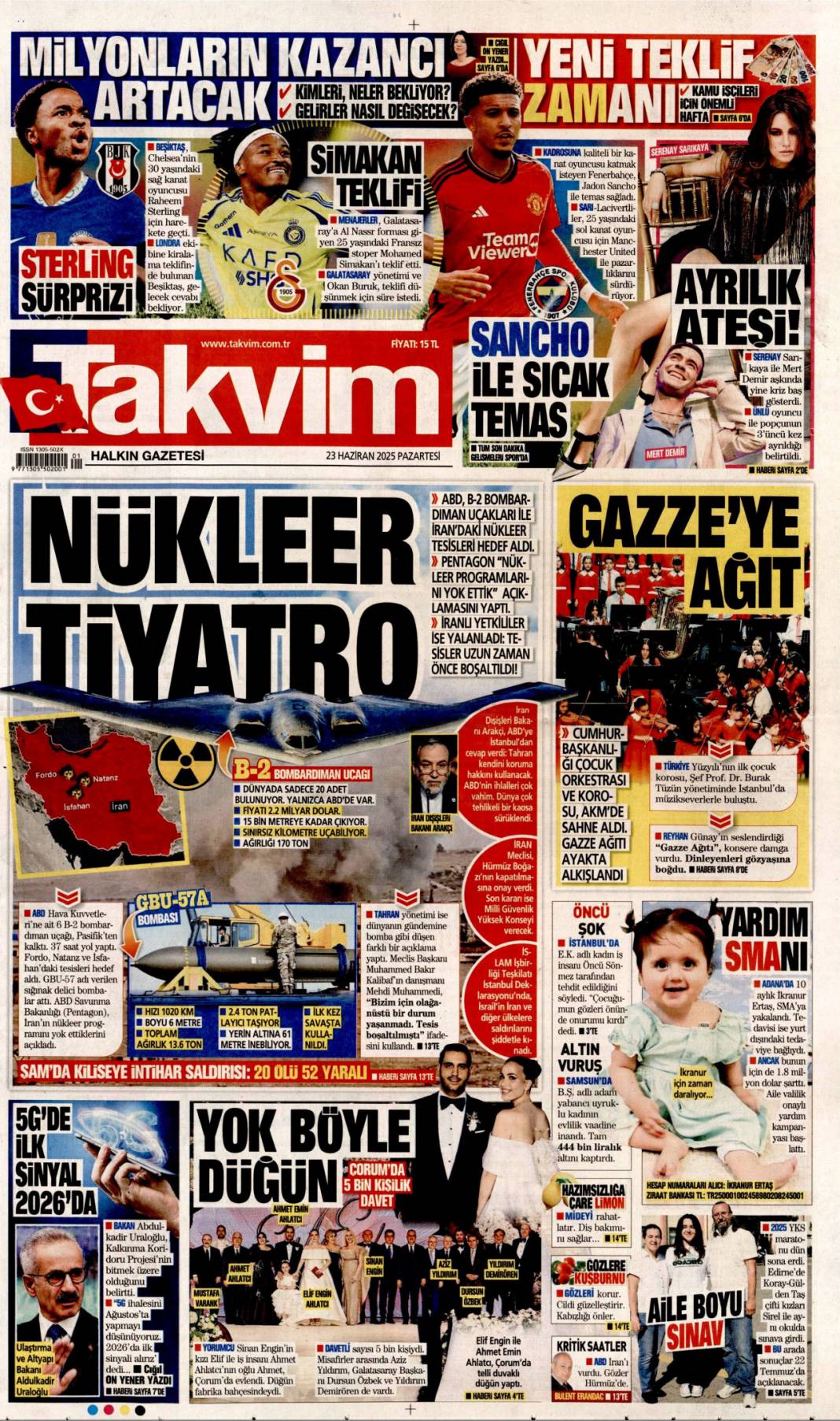 Dünya tetikte! ABD İran'ı vurdu kriz derinleşiyor: 23 Haziran 2025 gazete manşetleri 18