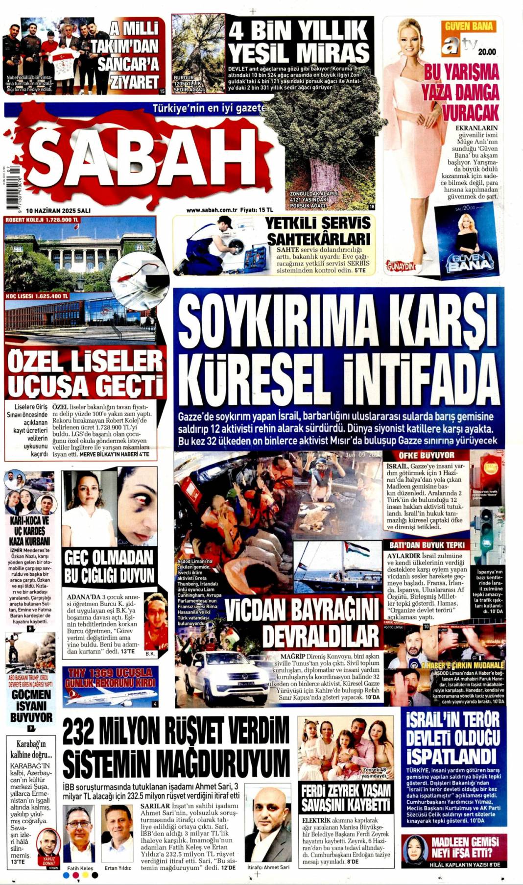 Soykırıma karşı küresel intifada: 10 Haziran 2025 gazete manşetleri 1