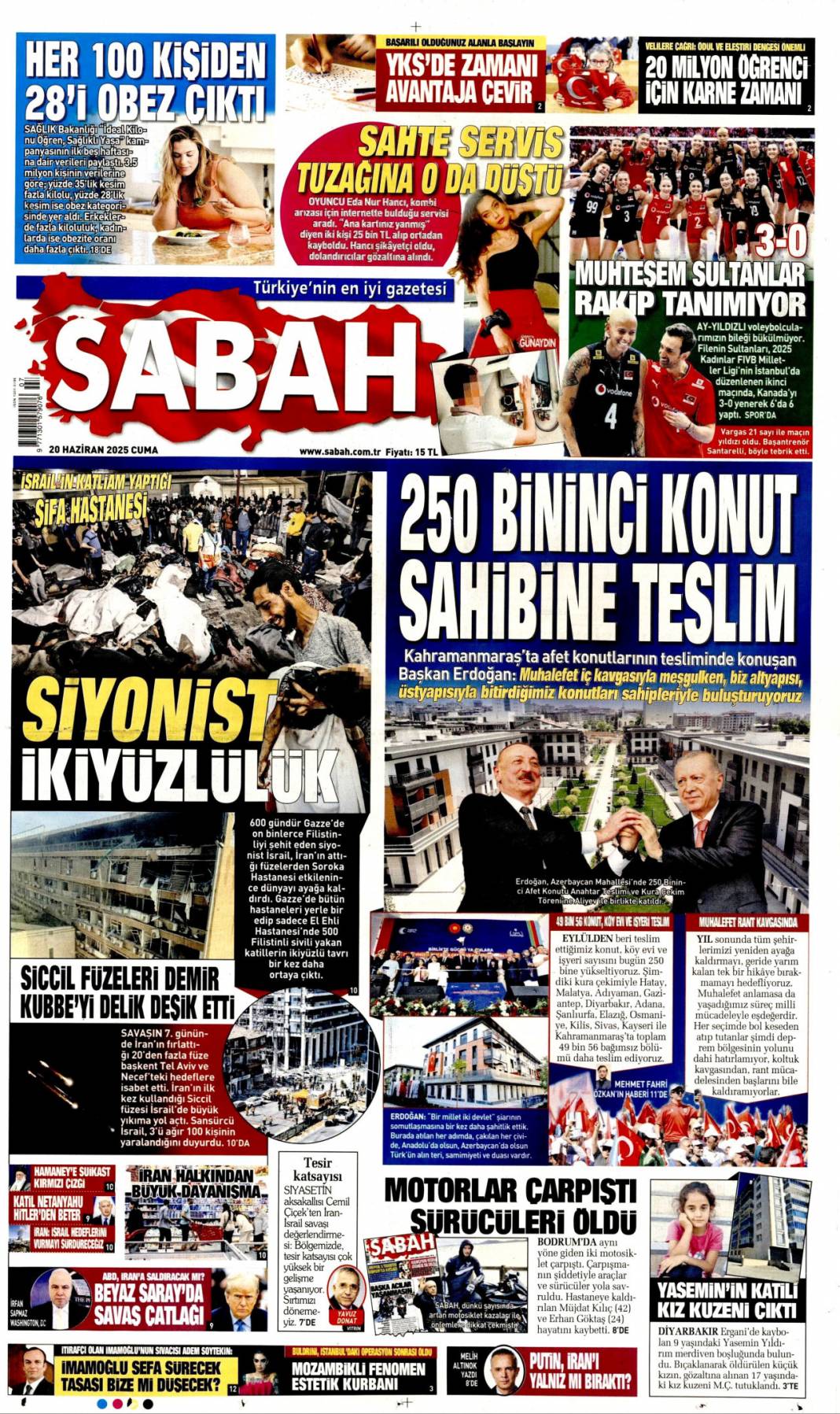 Kardeşlik mahallesi, 250 bininci konut sahibine teslim: 20 Haziran 2025 gazete manşetleri 2