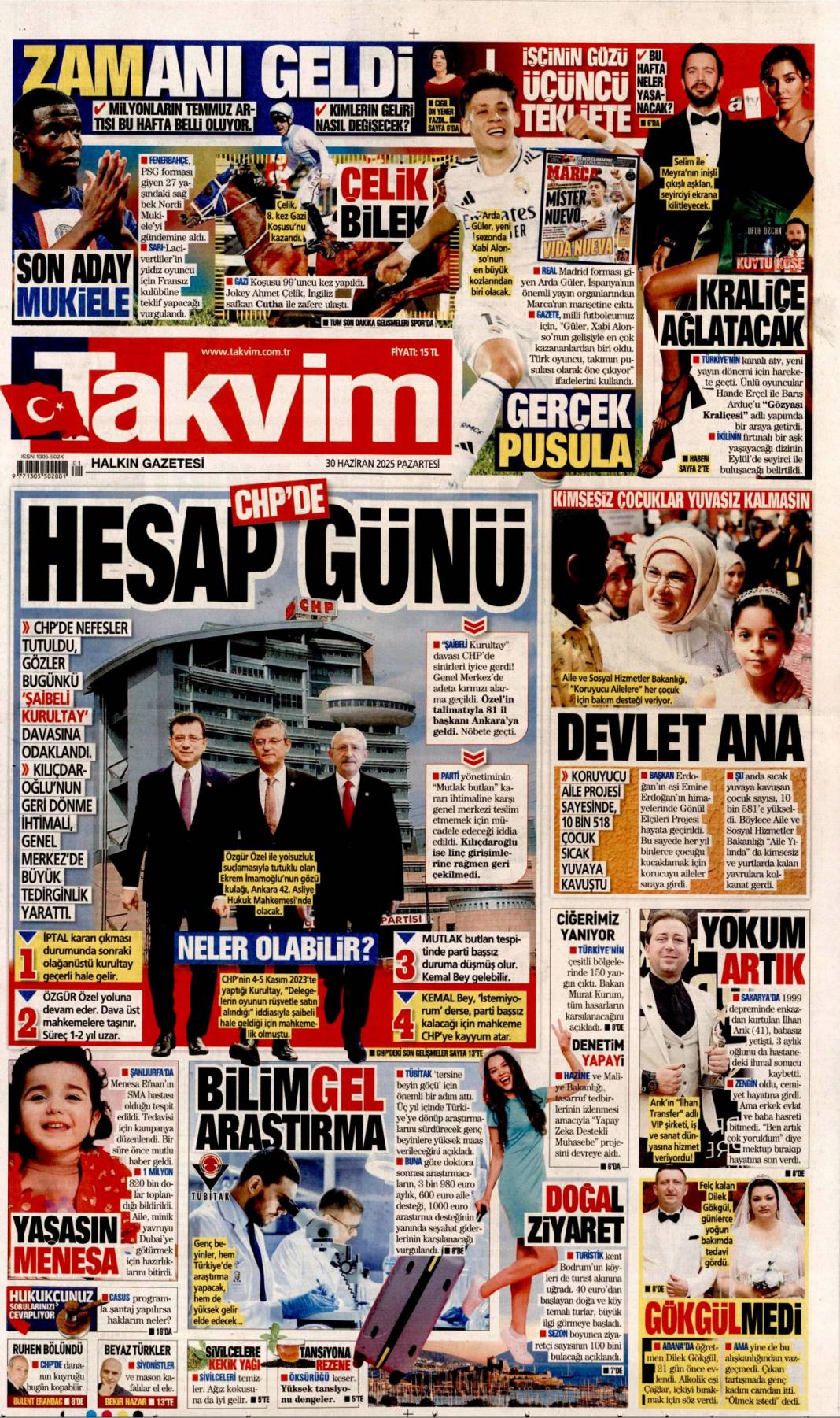 Şaibeli kongre CHP'yi ağır yaraladı: 30 Haziran 2025 gazete manşetleri 23