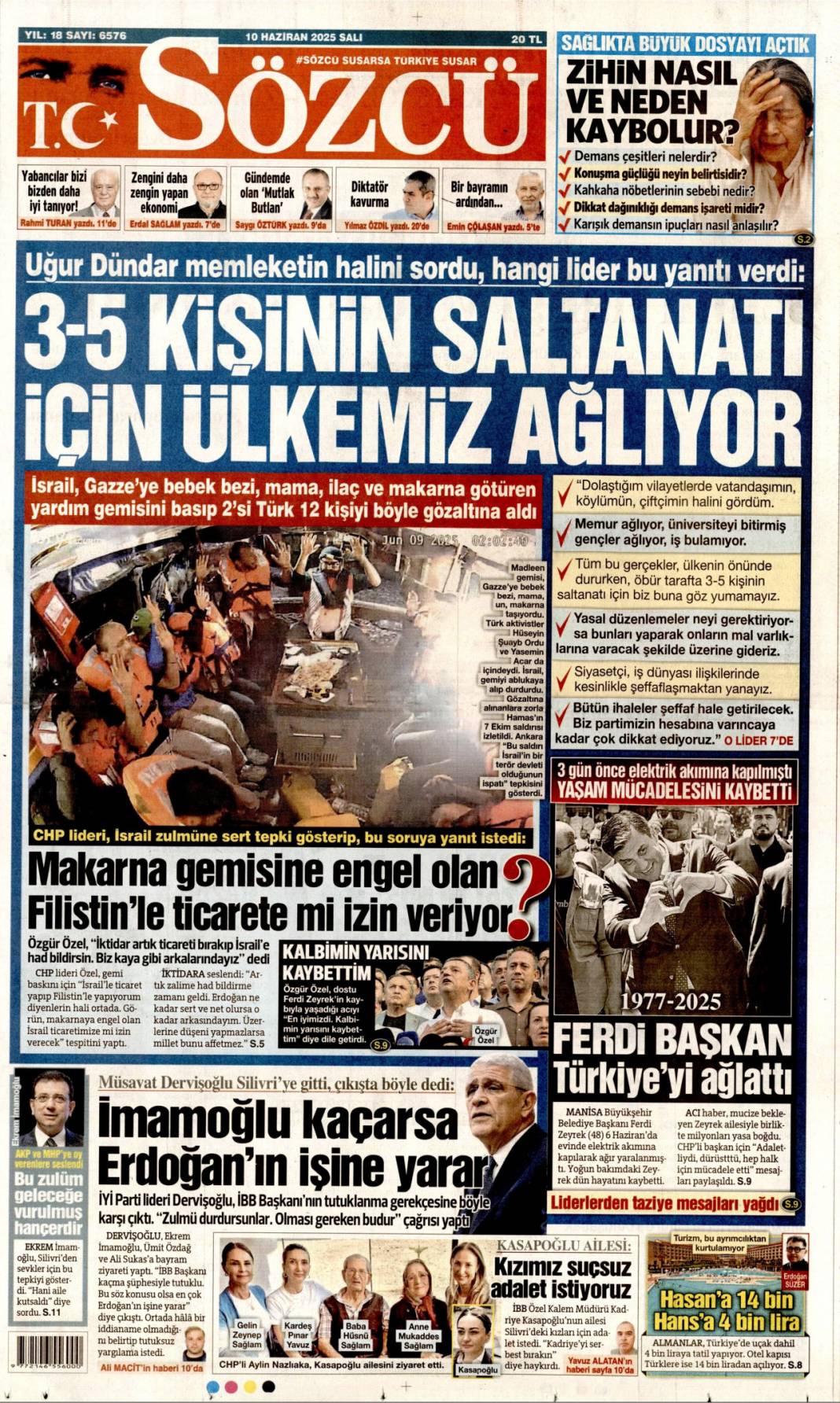 Soykırıma karşı küresel intifada: 10 Haziran 2025 gazete manşetleri 3