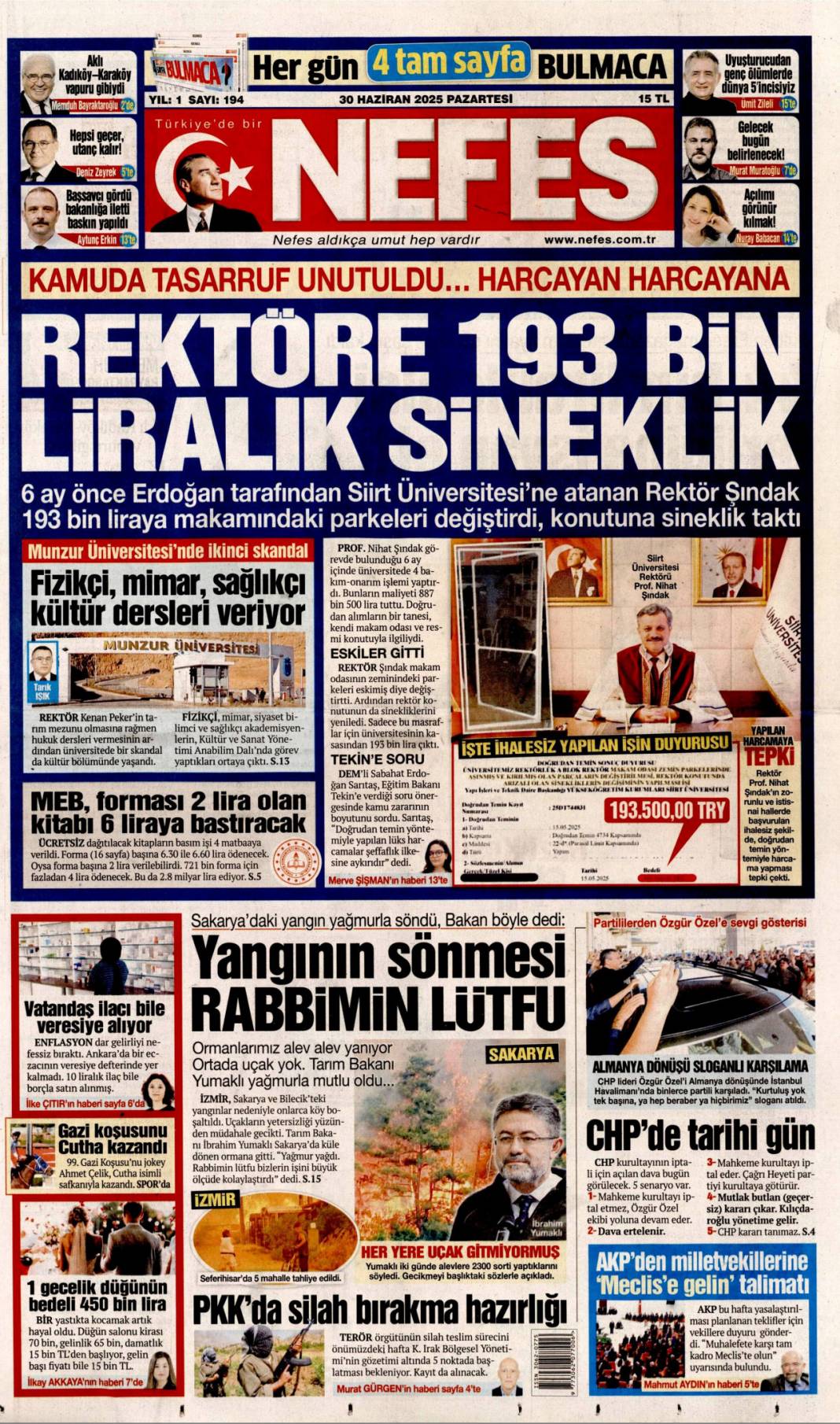 Şaibeli kongre CHP'yi ağır yaraladı: 30 Haziran 2025 gazete manşetleri 4