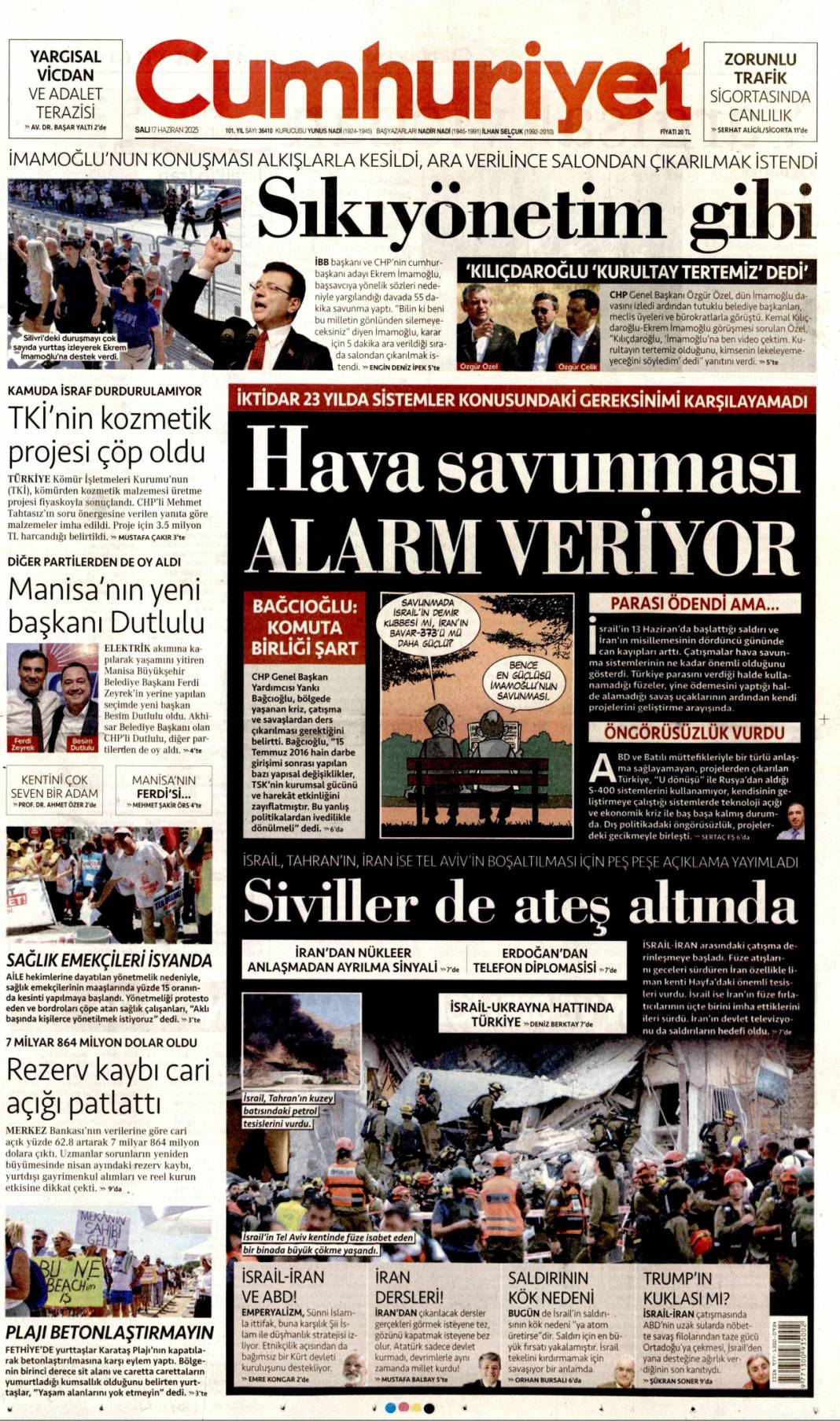 Mossad riskini erken çözdük: 17 haziran 2025 gazete manşetleri 5