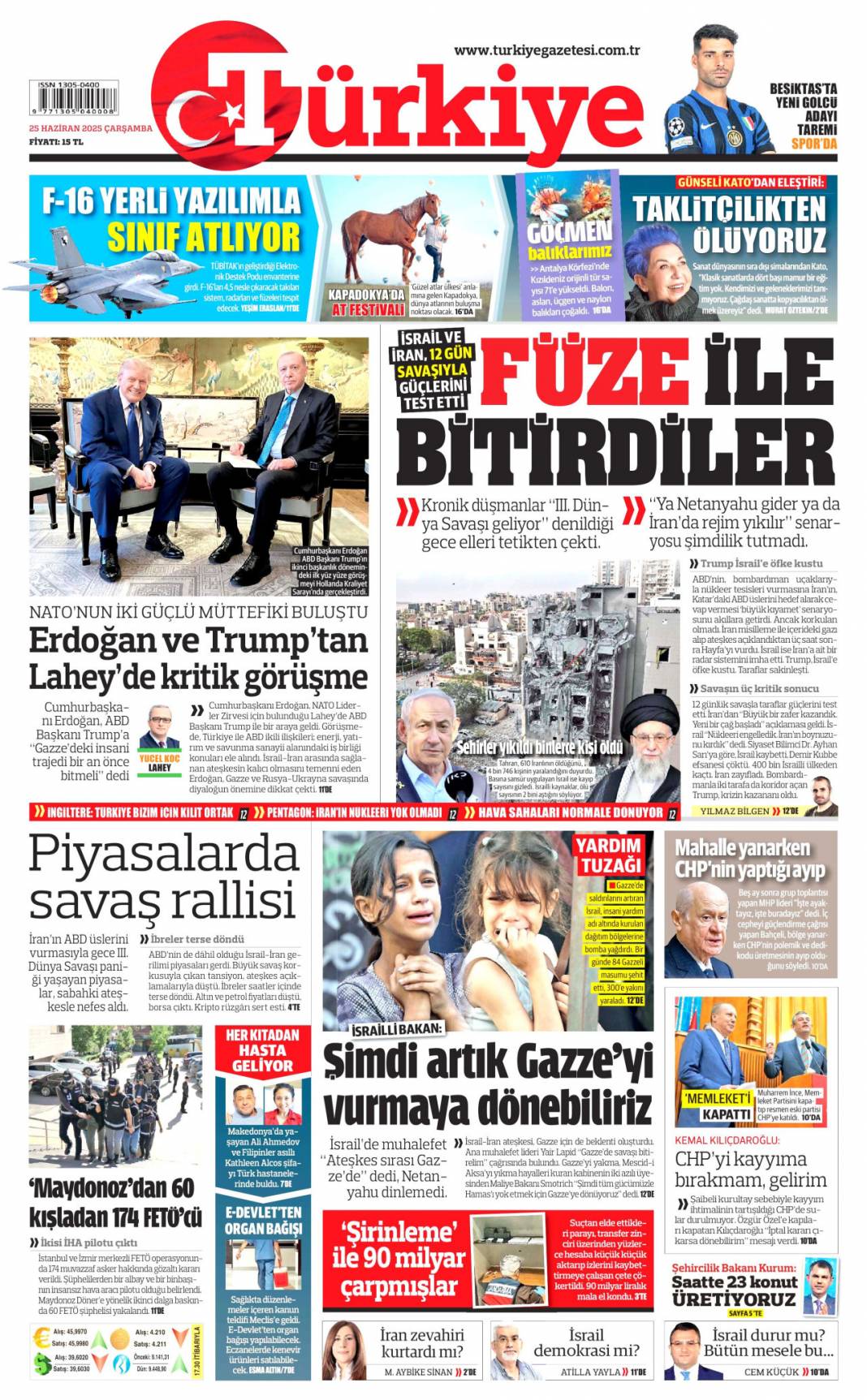 Ateşkes kalıcı olmalı! Başkan Erdoğan Trump ile görüştü: 25 Haziran 2025 gazete manşetleri 5