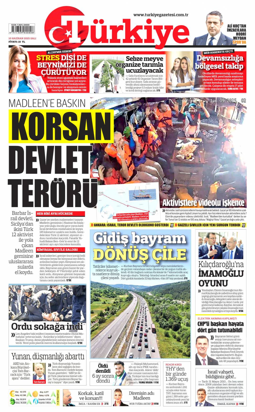 Soykırıma karşı küresel intifada: 10 Haziran 2025 gazete manşetleri 5