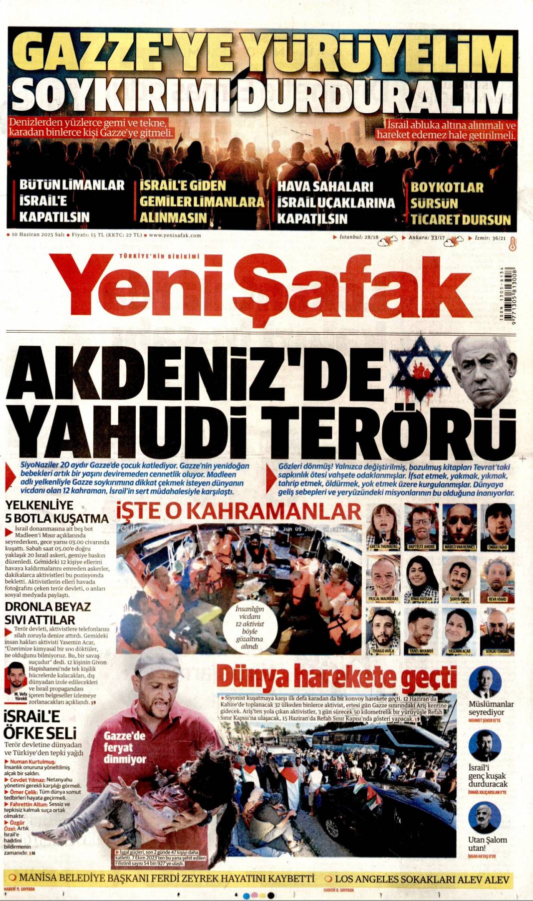 Soykırıma karşı küresel intifada: 10 Haziran 2025 gazete manşetleri 6