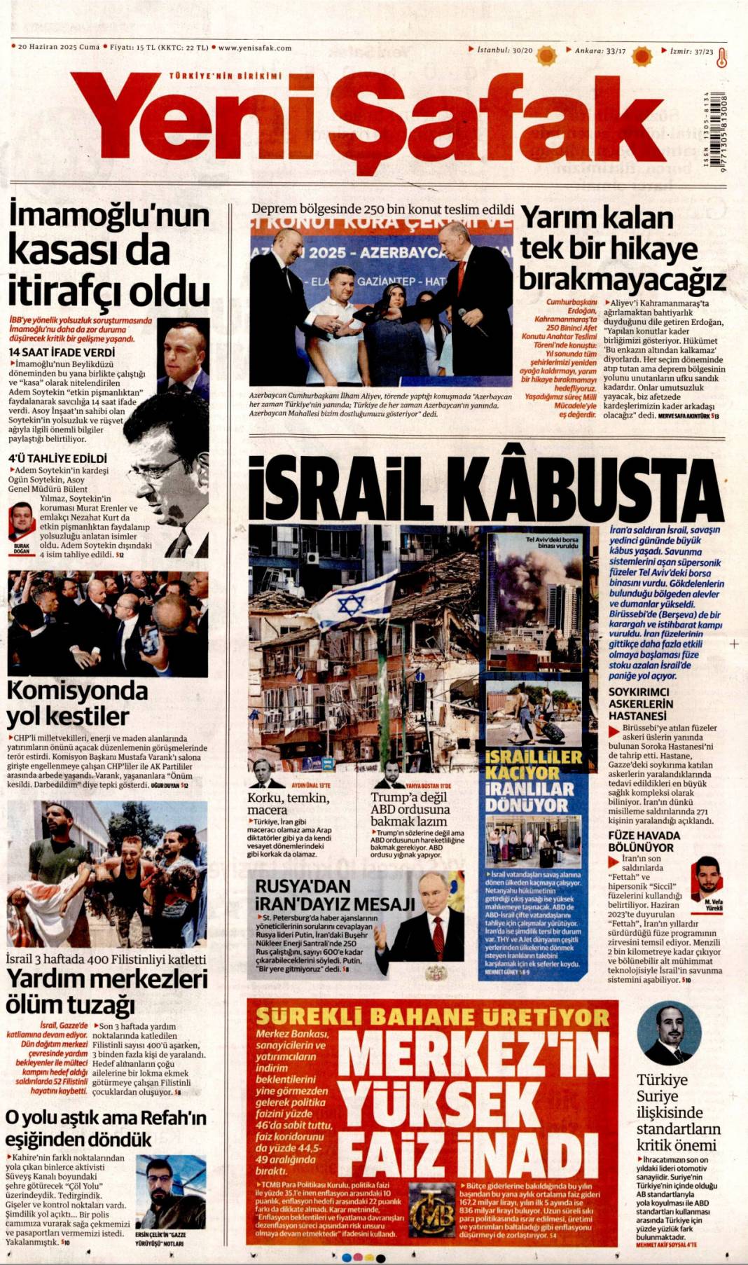 Kardeşlik mahallesi, 250 bininci konut sahibine teslim: 20 Haziran 2025 gazete manşetleri 6
