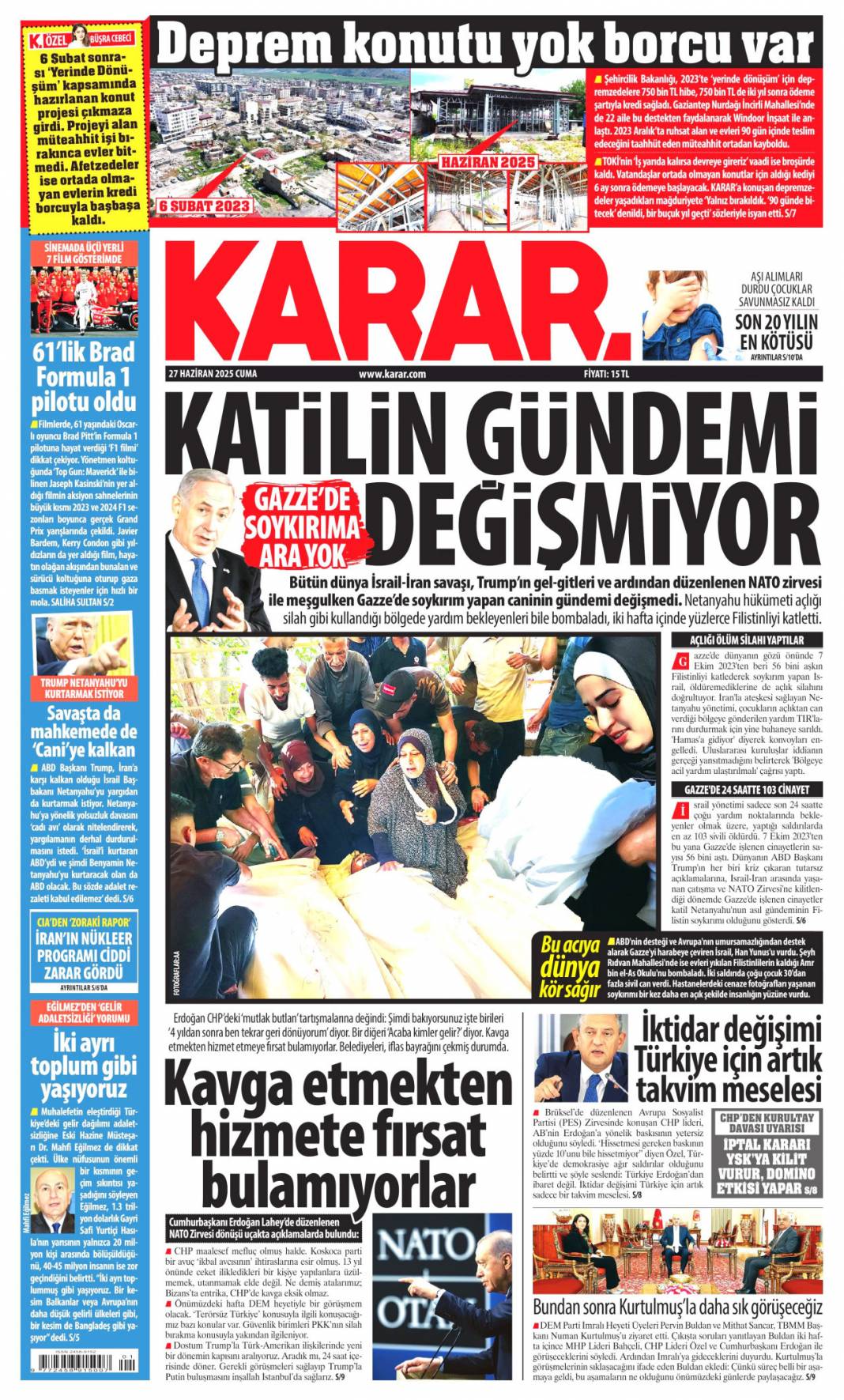 'CHP karşı çıktı biz yaptık' 27 Haziran 2025 gazete manşetleri 7