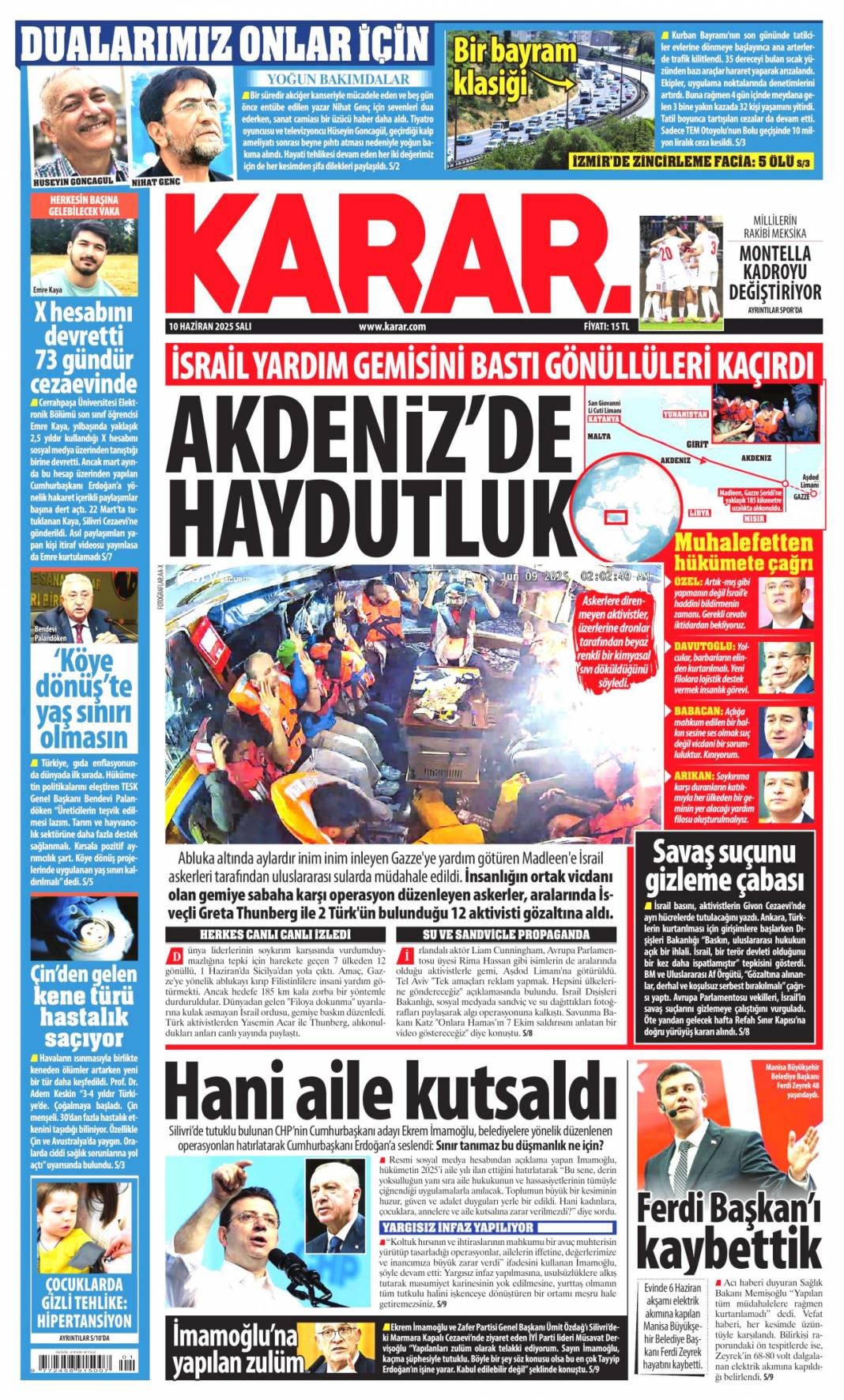 Soykırıma karşı küresel intifada: 10 Haziran 2025 gazete manşetleri 7