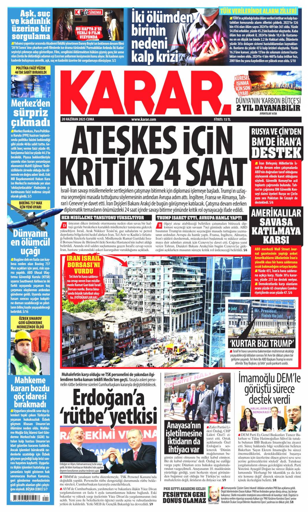 Kardeşlik mahallesi, 250 bininci konut sahibine teslim: 20 Haziran 2025 gazete manşetleri 7
