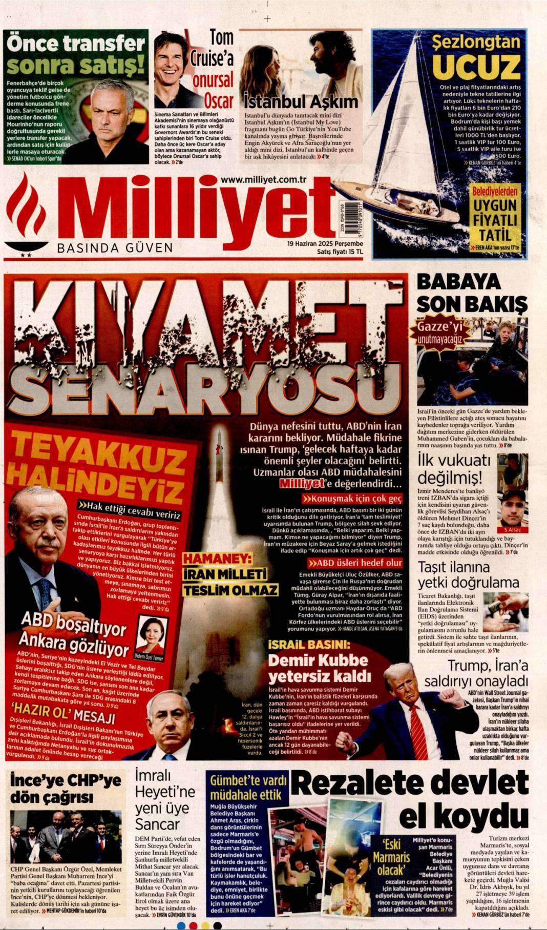 Kimse bizi sınamaya kalkmasın! 19 Haziran 2025 gazete manşetleri 10