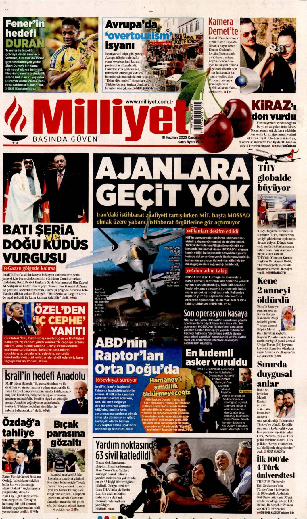 Zenginlerin hukuku! Katliamların gölgesinde toplandılar: 18 Haziran 2025 Gazete Manşetleri 9