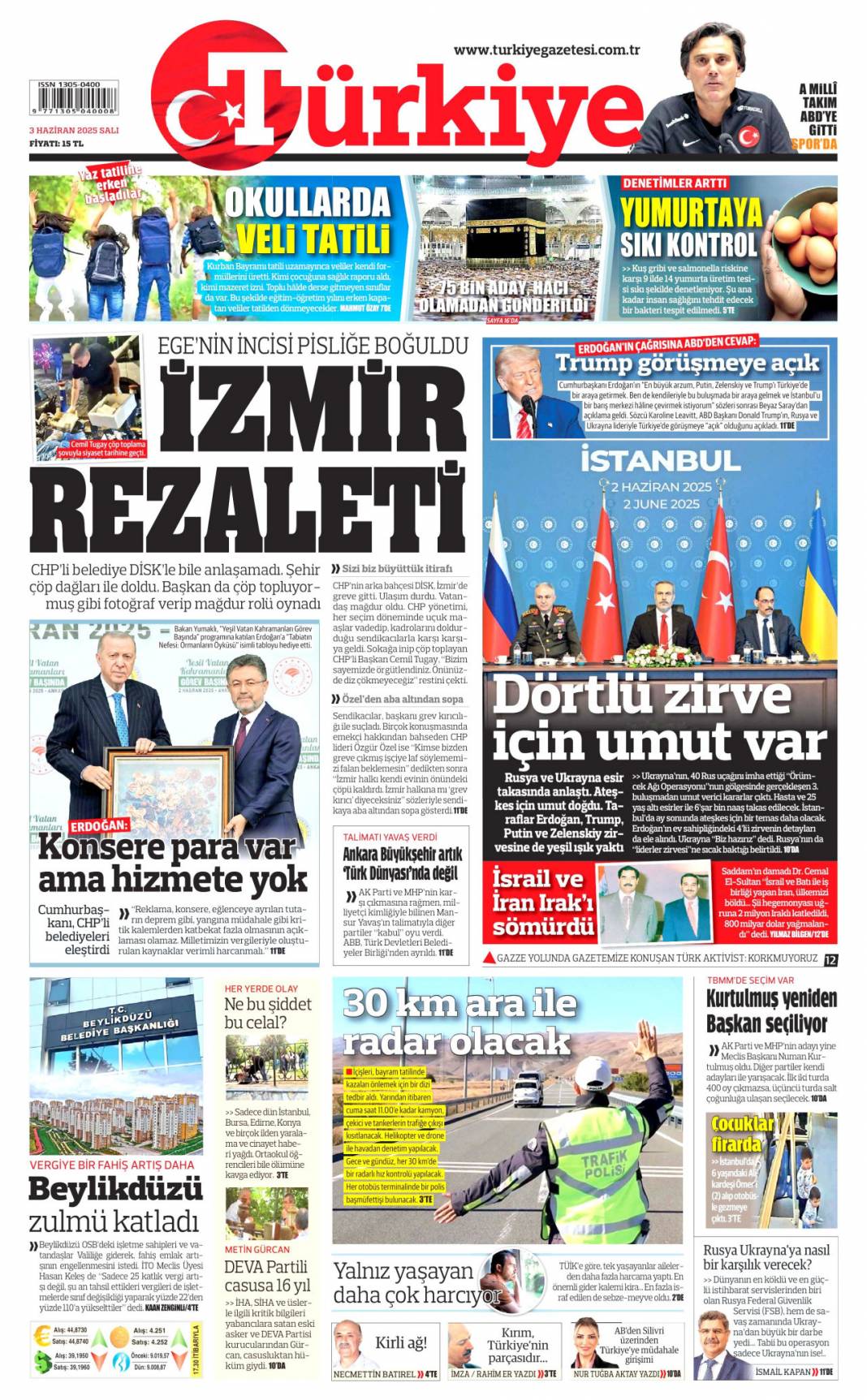 Ege'nin incesi pisliğe boğuldu, İzmir rezaleti: 03 Haziran 2025 Salı gazete manşetleri 1
