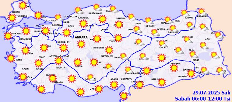 Meteoroloji uyardı: Bazı bölgelere kavrulurken bazı bölgelere sağanak yağış geliyor! Bugün hava nasıl, Salı günü hava nasıl olacak? 6