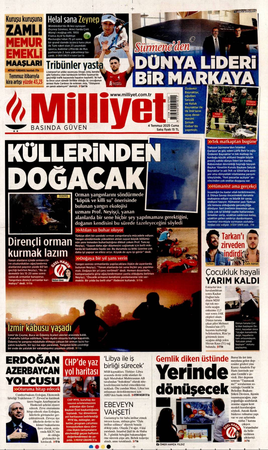 Beni CHP'liler yaktı! Tek sorumlu kumpasçı CHP'liler: 4 Temmuz gazete manşetleri 12