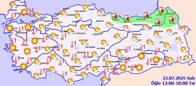 Meteoroloji açıkladı: Aşırı sıcaklıklar ne kadar sürecek, Bugün hava nasıl, Salı günü hava nasıl olacak? 7