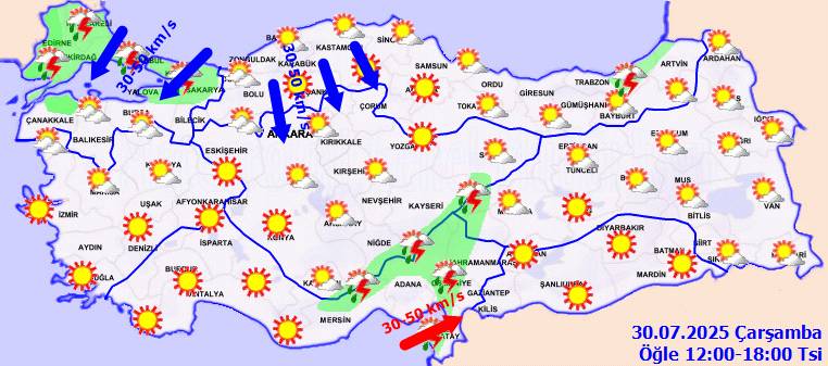 Meteoroloji uyardı: O bölgelere serinletici yağışlar geliyor! Bugün hava nasıl, Çarşamba günü hava nasıl olacak? 6