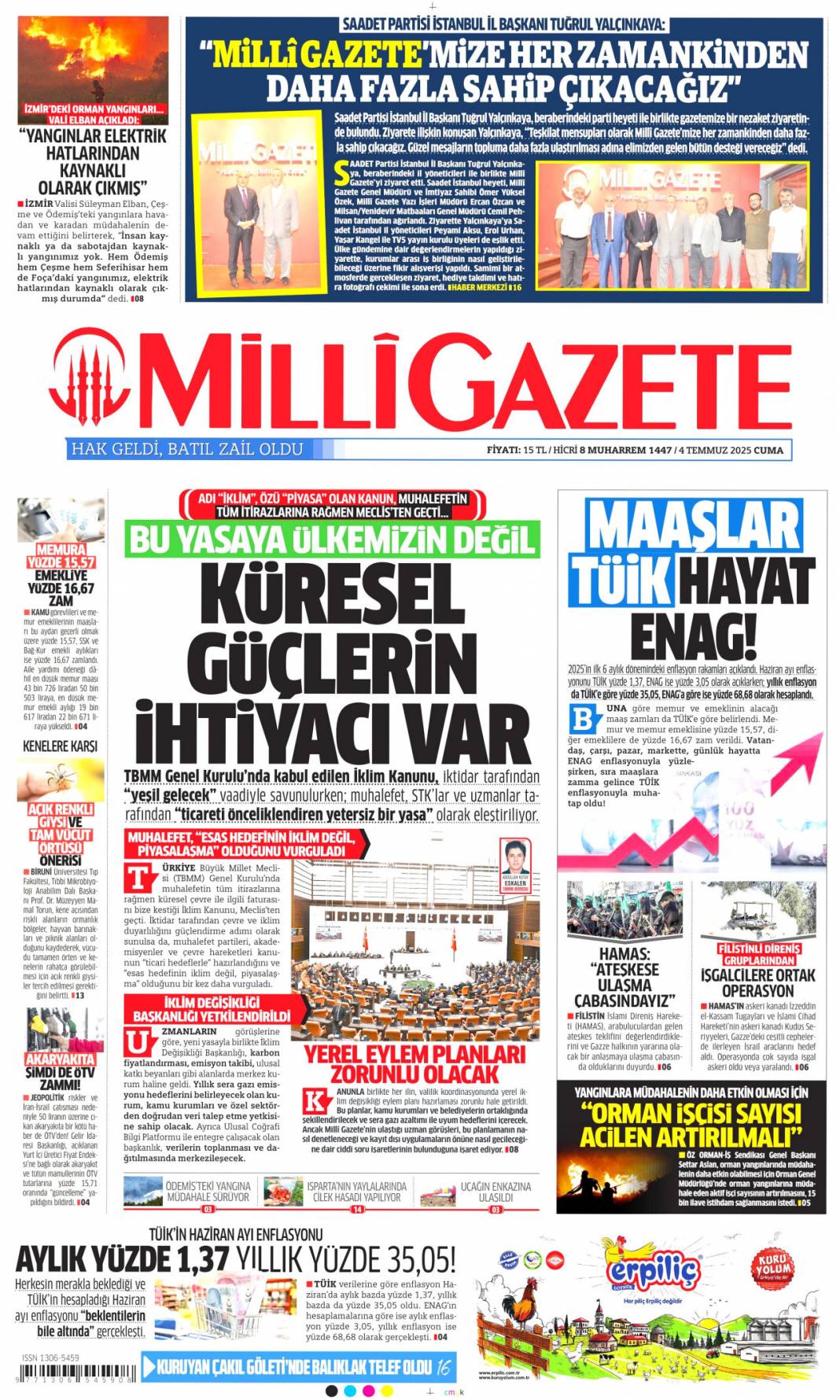 Beni CHP'liler yaktı! Tek sorumlu kumpasçı CHP'liler: 4 Temmuz gazete manşetleri 13