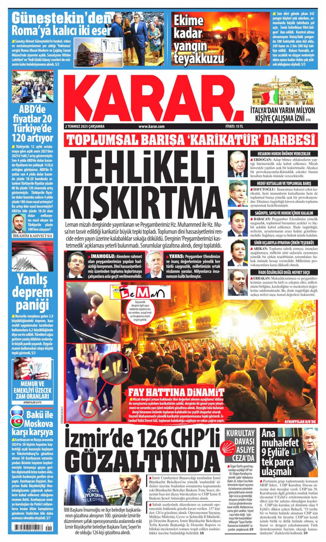 Bir devir kapanıyor! İlk silah bırakma on gün içinde: 2 Temmuz gazete manşetleri 13