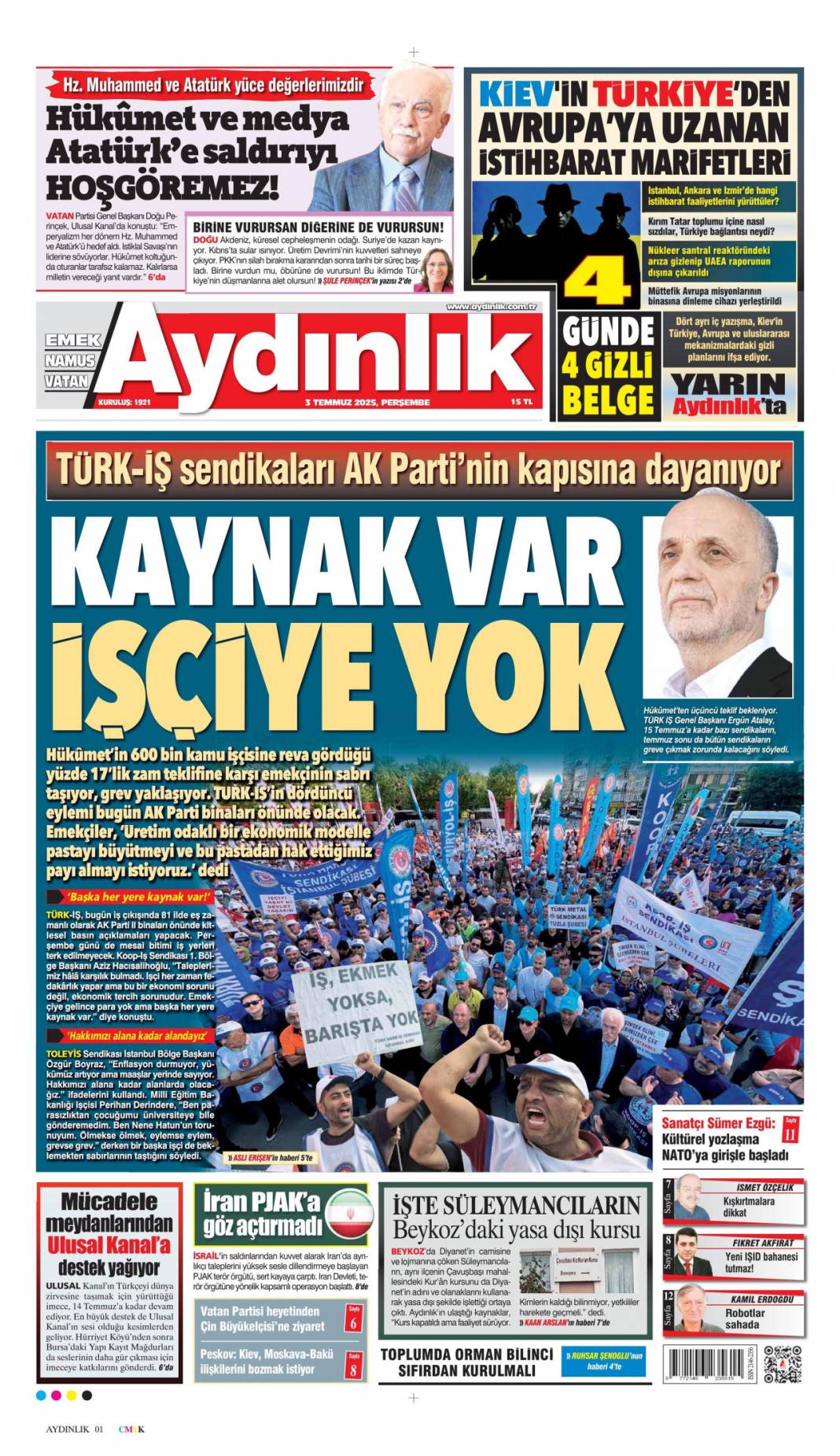 Özel'in Kiblesi yanlış! Erdoğan'dan Özel'e doktor tavsiyesi: 3 Temmuz gazete manşetleri 15
