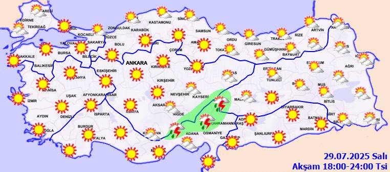 Meteoroloji uyardı: Bazı bölgelere kavrulurken bazı bölgelere sağanak yağış geliyor! Bugün hava nasıl, Salı günü hava nasıl olacak? 10